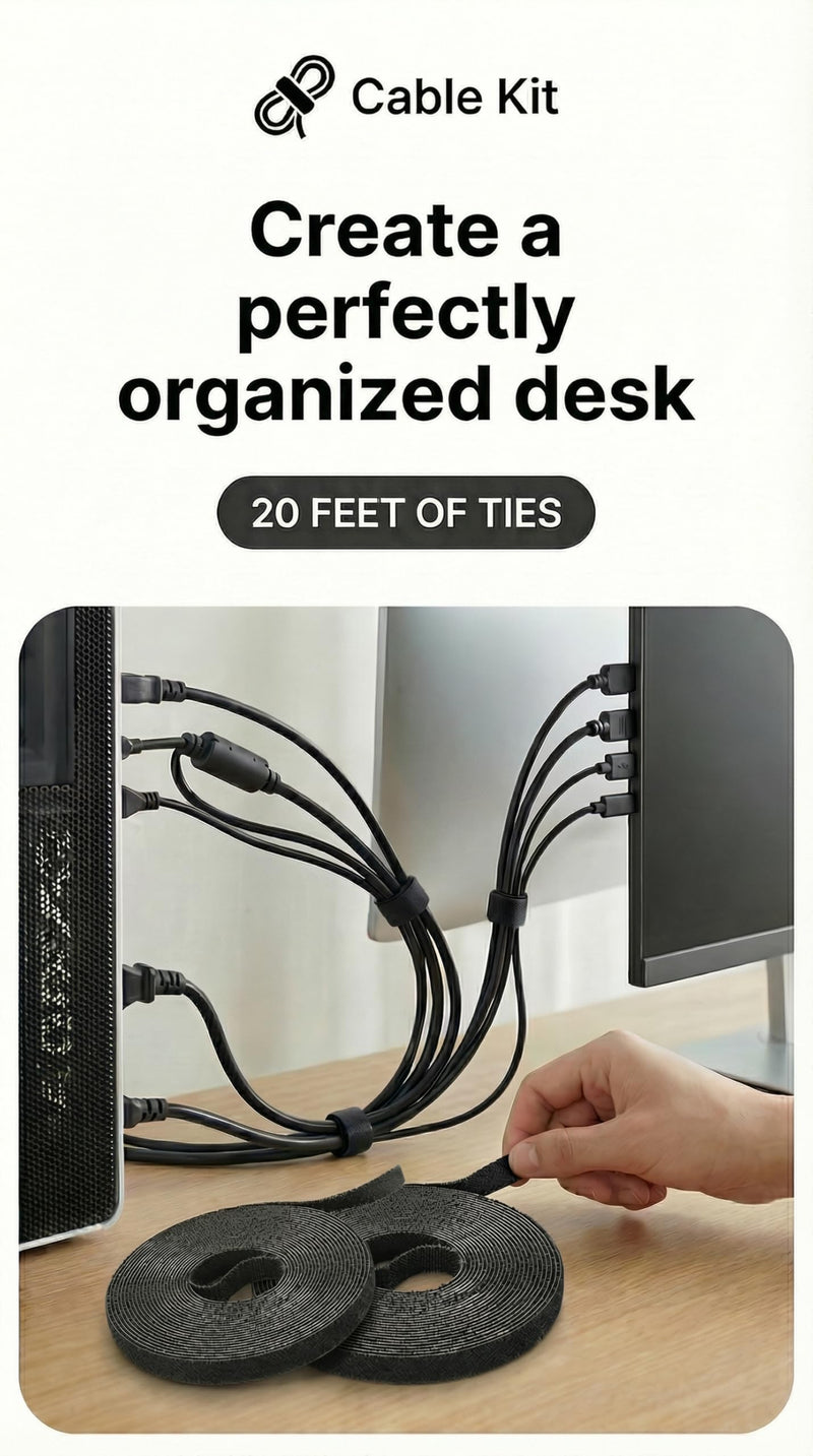 314 Piece Cord Organizer & Cable Management Set, All in One Desk and TV Cable Management Kit with Clips, Sleeves, Ties, Mounts for Home Office Perfect Tech Organizer Scissors & Travel Case Included