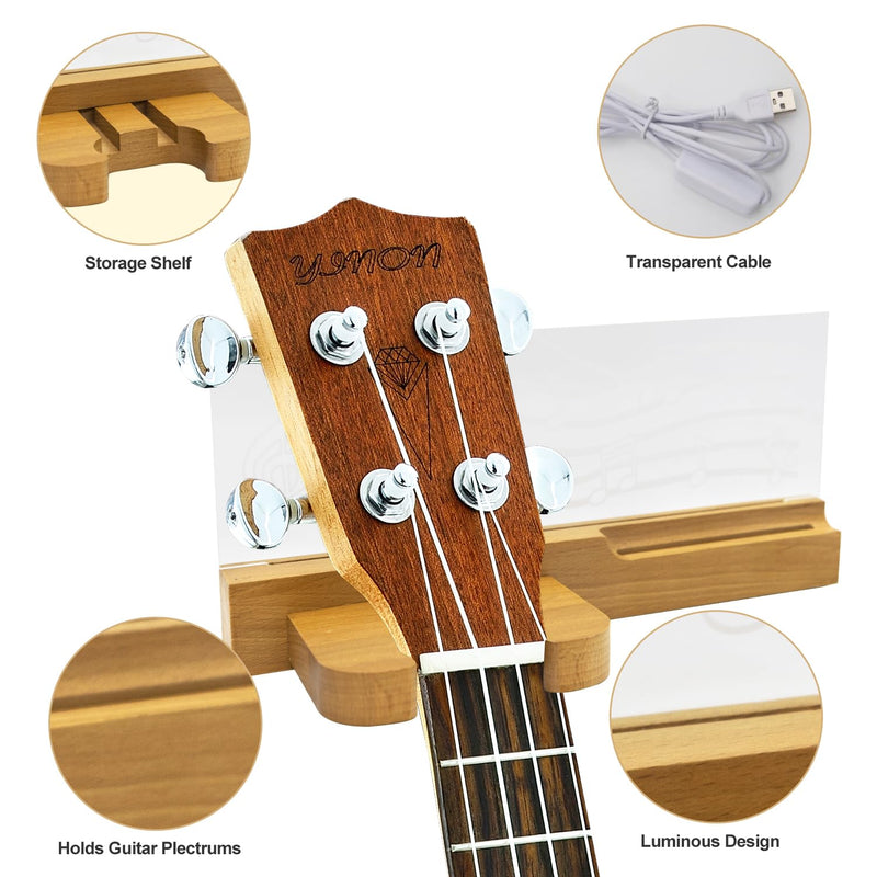 [AUSTRALIA] - ArtBeek Guitar Stand Wall Mount, Solid Wood Guitar Holder Hanger Shelf with Pick Organizer for Electric Bass Ukulele Gift for Music Guitar Players Guitarist 