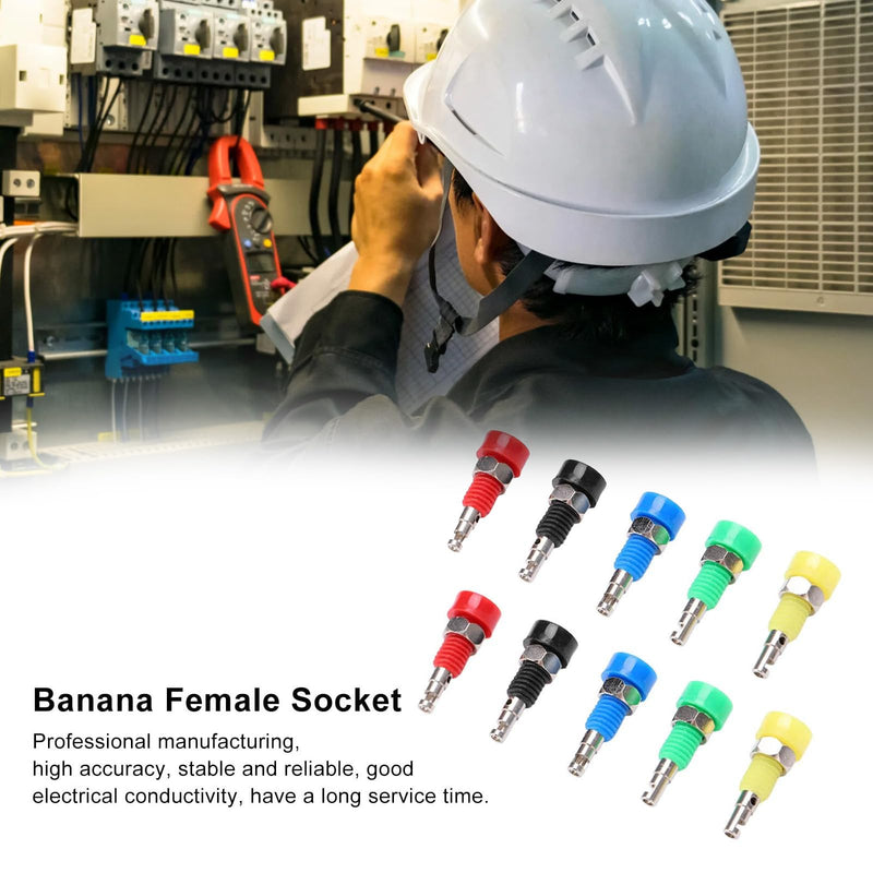 Banana Socket Jack, 10 Pieces 2 mm Banana Socket Banana Socket Connection Clamp Adapter, Banana Plug Socket Adapter Banana Plug Socket for Panel Mounting Banana Plug Socket Jack Connectors