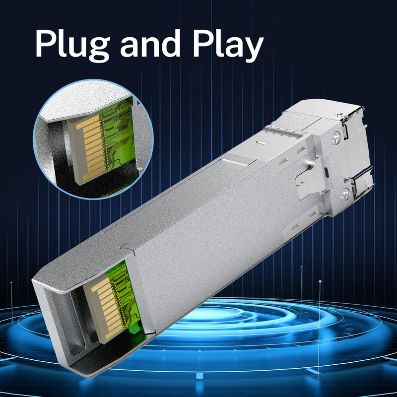 2Pack SFP+ LC 10GBase-LR Transceiver - 10G Single Mode Module, Compatible with Cisco SFP-10G-LR, Ubiquiti UF-SM-10G, Meraki, Mikrotik, Netgear, Aruba, TP-Link and More - 1310nm, SMF, 20km, DDM 2PCS 10G SFP to LC SingleMode