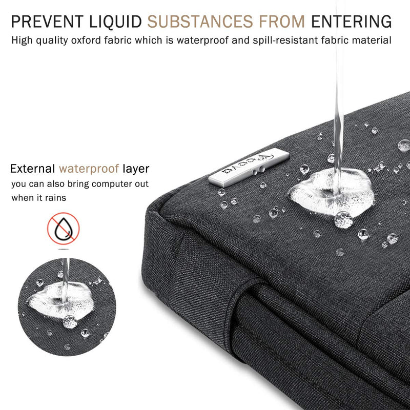 Voova 13 13.6 Inch Laptop Sleeve Case Compatible with MacBook Air/MacBook Pro 13 M2/M1,13.5 Surface Laptop 5/4, Surface Pro X / 9/8, iPad Pro 12.9, Waterproof Computer Bag Cover with Handle, Black 12.6-13.6 Inch
