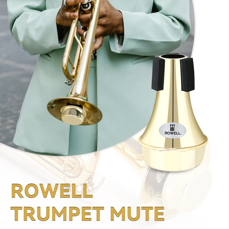 [AUSTRALIA] - ROWELL Trumpet Mute, ABS Straight Trumpet Mute,Mini Trumpet Mute Silencer,Lightweight Practice Trumpet Mute,Trumpet Acessories for Beginner.(Gold) Gold 