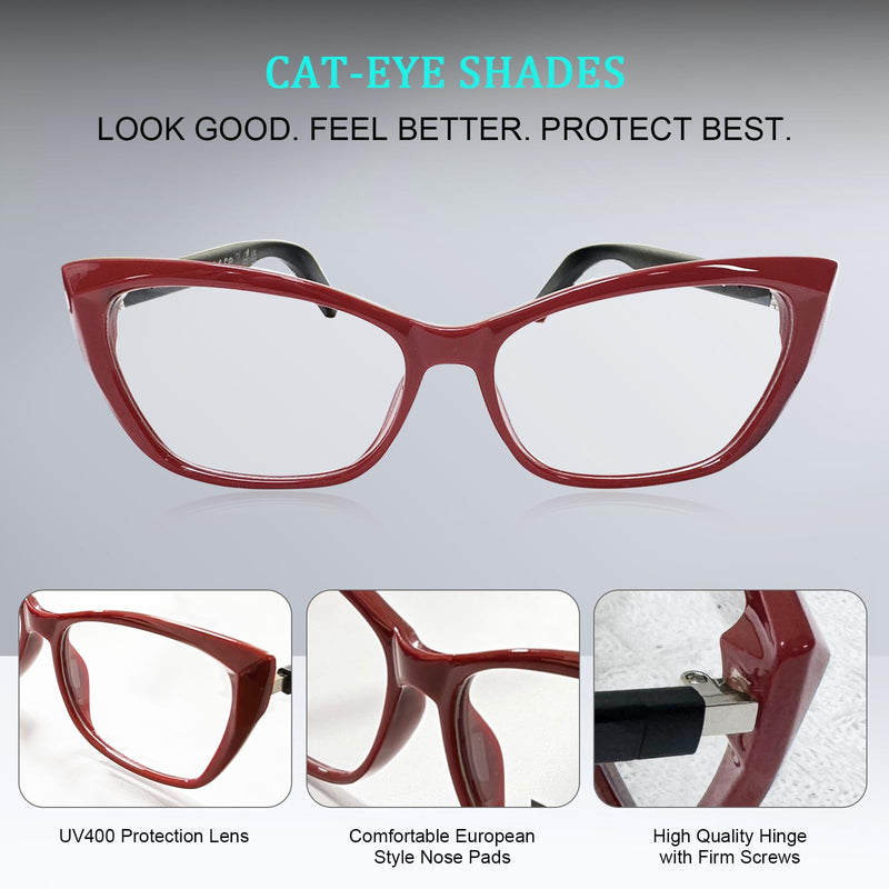 AI Smart Glasses for Women Men, Bluetooth Glasses, Butterfly Frame Red | AI Assistant with Free App, Photo Translation, Open-Ear Audio, Lightweight，Photochromic Lenses for Shopping Travel Daily Wear Red-Fashion butterfly frames