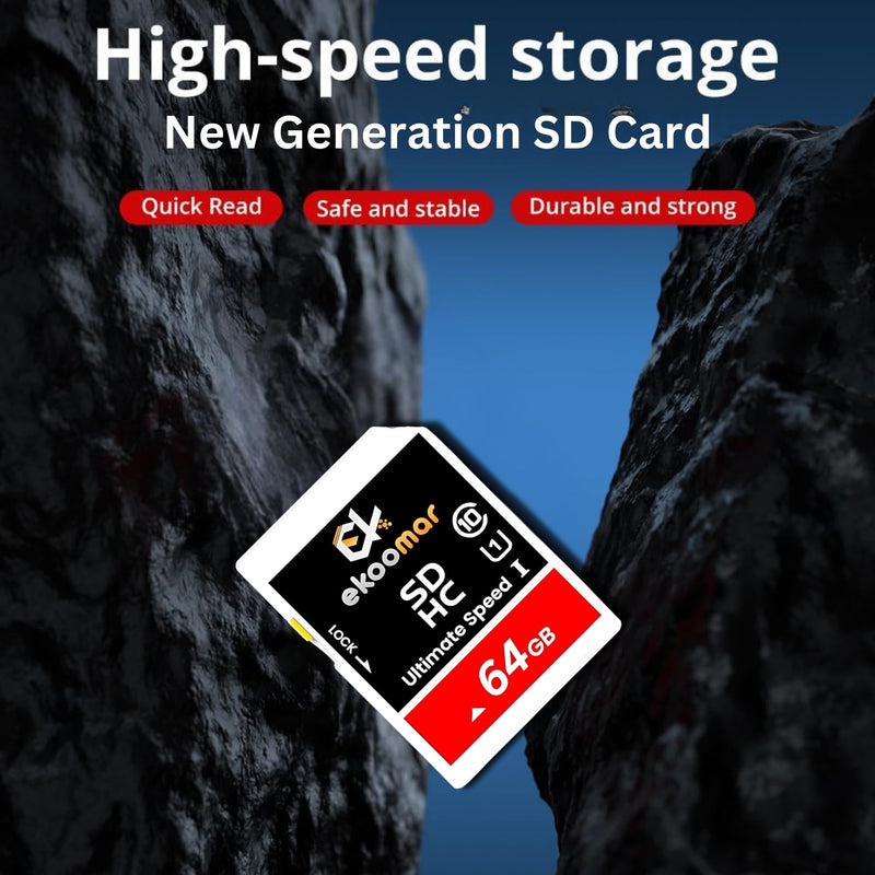 [AUSTRALIA] - Card - Class 10, High-Speed Memory Card with 100MB/s for Digital Camera, Dash Cam, & Video Recording | Durable & Reliable Storage for Memories, Camera Card 64GB (Pack of 1) 64GB (Pack of 1) 