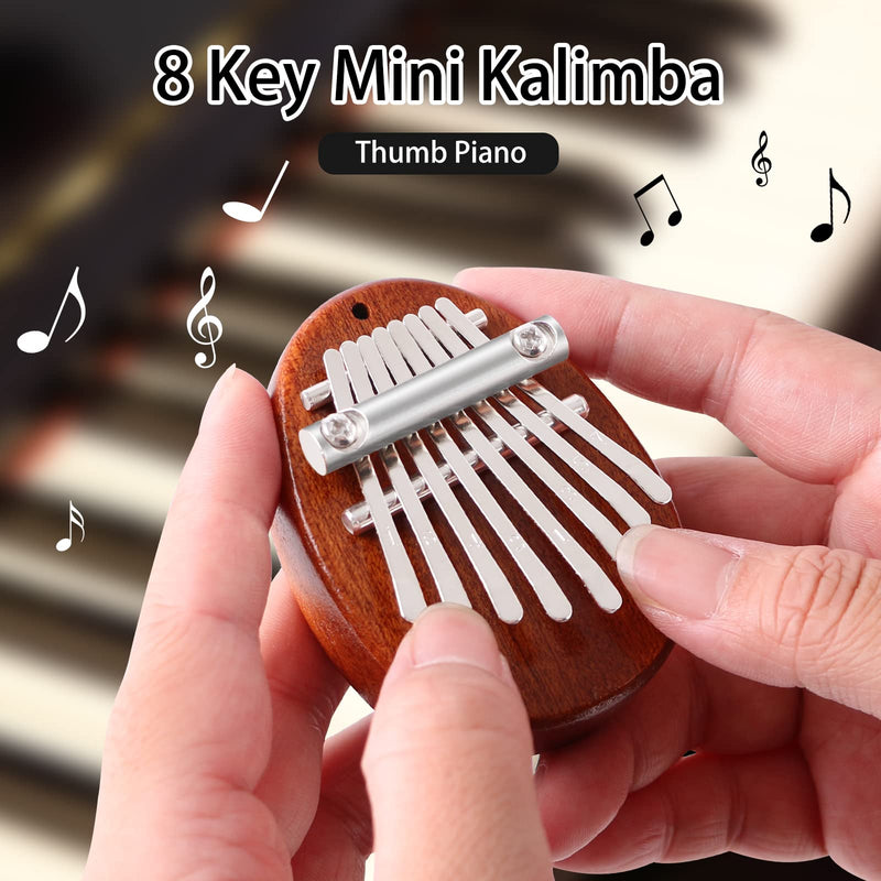 [AUSTRALIA] - EASTROCK 8 Key Mini Kalimba, Finger Thumb Piano with Accessory Pendant Gift, Exquisite Finger Piano Ornaments Christmas Gift for Kid Adult Beginners woodR 