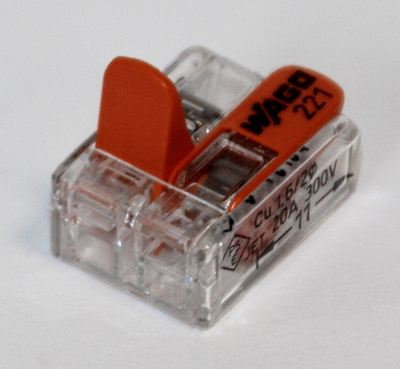 Wago 221 clip set, 25 x 221-412, 221-413 221-415 cable connector in resealable box – original WAGO