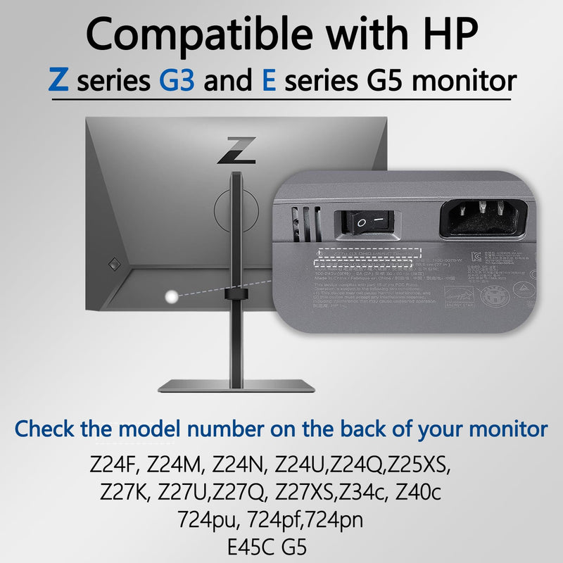 Z Series G3 Vesa Mount Adapter Compatible with HP Z and E Serie G5 Monitor | (Fit Z24F,Z24M,Z24N,Z24U,Z24Q,Z25XS,Z27K,Z27U,Z27Q,Z27XS,Z34c,Z40c,724pu,724pf,724pn,E45C G5) – VESA 75x75 to 100x100