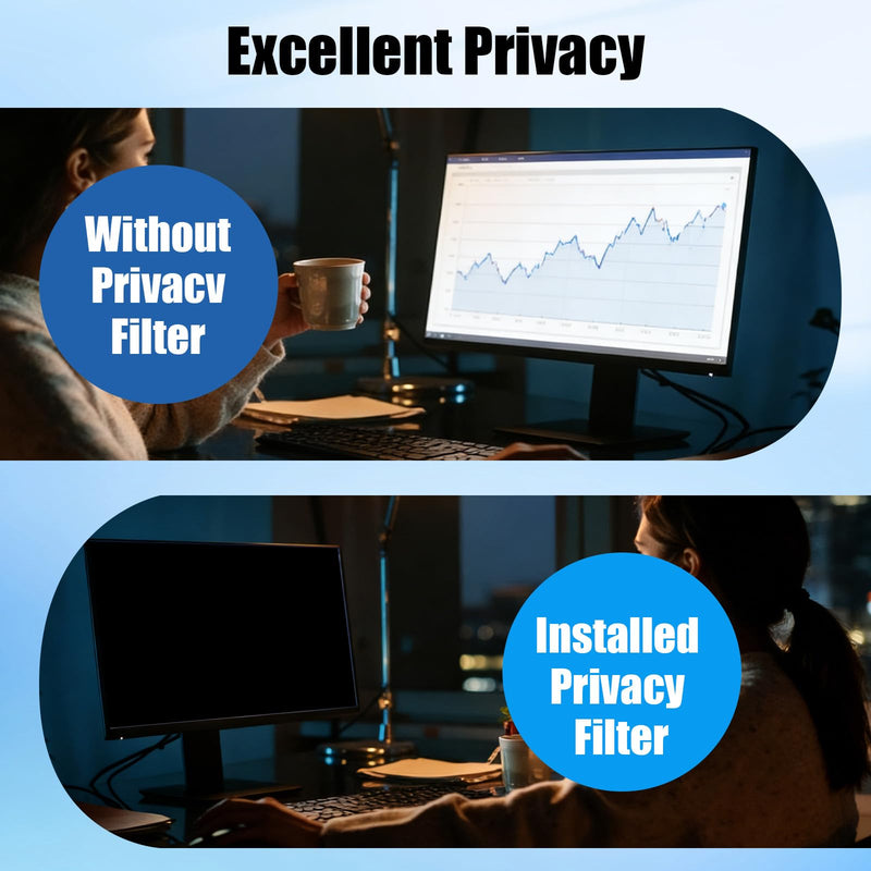 24 Inch Privacy Screen for Computer Monitor 16:9 Aspect Ratio Removable | 2-Pack Anti-spy & Anti-glare protective film & Privacy protection in open office environment, Desktop Security Privacy Filter [2Pack] 24 Inch 16:9 Aspect