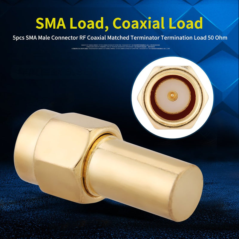[AUSTRALIA] - sma50ohl 5pcs SMA Male Connector RF Coaxial Matched Terminator Termination 5 Pieces SMA Connector Coaxial Adapter Terminal Terminal Terminal Termination Load 50 Ohm 2W Load 