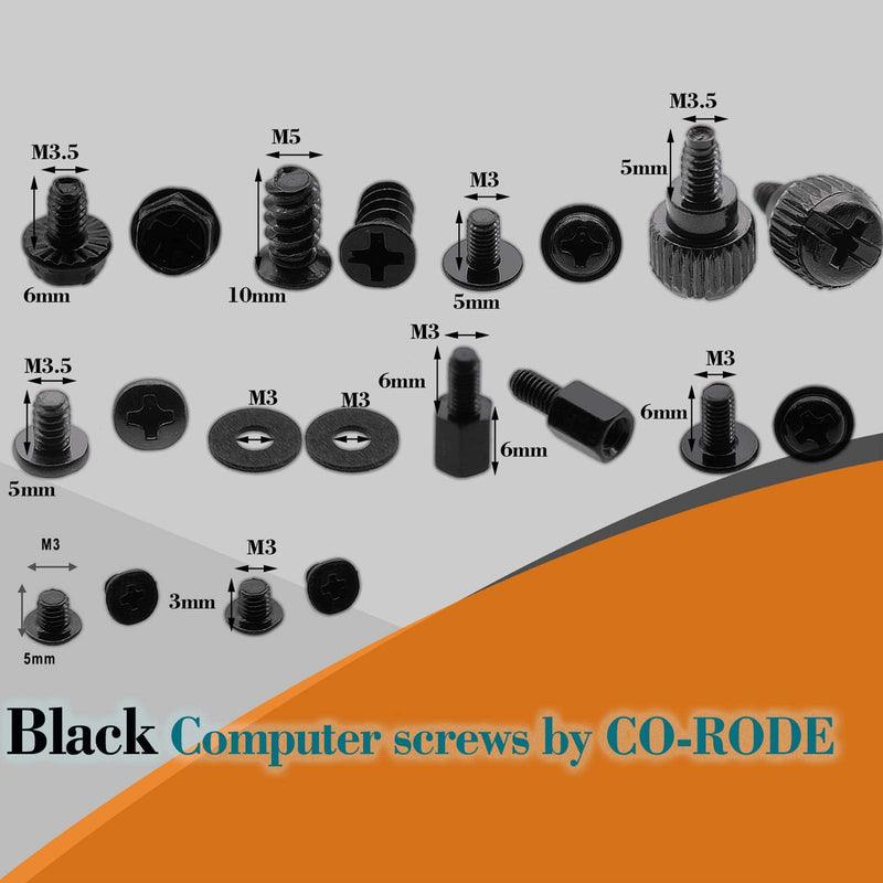 CO-RODE 711pcs Motherboard Standoffs Screws Kit, SSD Screws, Replacement PC Computer Screws Set for Mainboard, HDD Hard Drive, SSD, Computer Case, Fan, Power Graphics,CD-ROM