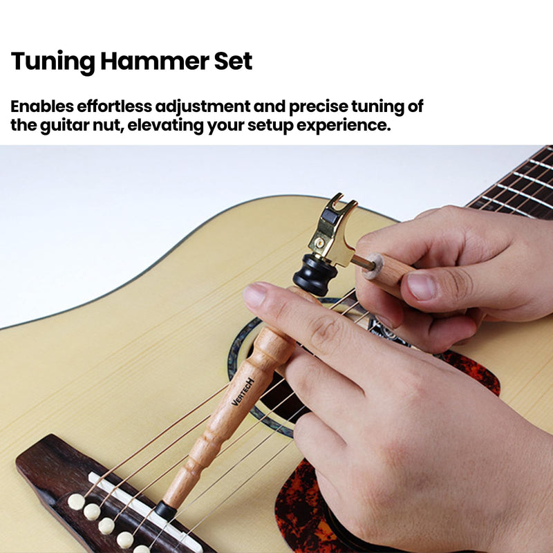[AUSTRALIA] - Aestivate Guitar Repair Tool Kit, 10mm Wrench, 4mm Allen Rrench, Cleaning Brush, Guitar Hammer, Guitar String Winder Instrument Maintenance Set with Storage Bag (6pcs Multi-Guitar Repair Tools) 6pcs Multi-Guitar Repair Tools 