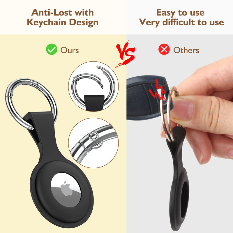 4 Pack AirTag Holder with Keychain AirTag case with Anti-Lost Keychain, Protective Air Tag, Item Finders, for for Dog, Cat, Luggage, Wallet, Backpacks Popular