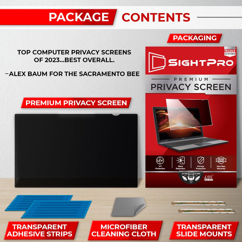 14 Inch 16:9 Laptop Privacy Screen Filter - Computer Monitor Privacy Shield and Anti-Glare Protector 14 Inch (Diagonal) - 16:9 Aspect Ratio
