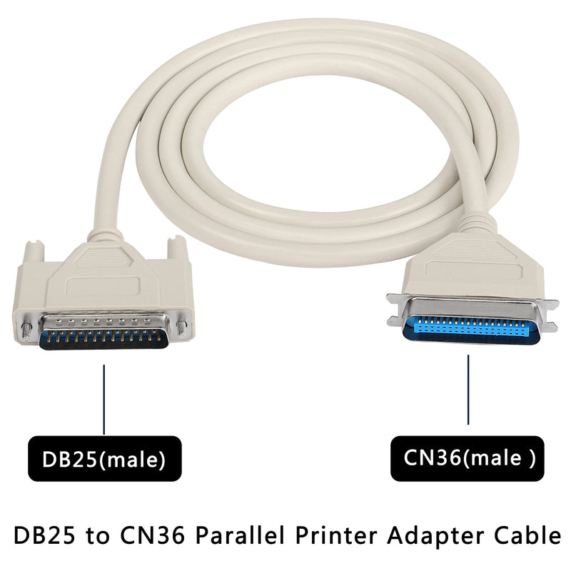 [AUSTRALIA] - XMSJSIY DB25 to CN36 Parallel Printer Cable, DB25 25 Pin Male to CN36 Centronics 36 Pin Male Serial Parallel Printer Extension Cable Adapter for Connect Computers, Printers 25C*30AWG - 1.5M 