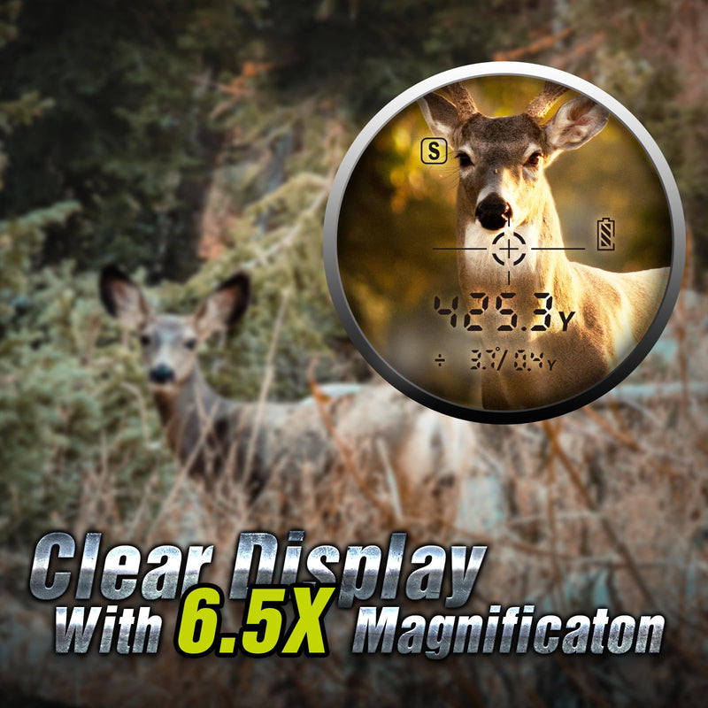 TIDEWE Hunting Rangefinder Mini with Rechargeable Battery, 875Y Laser Range Finder 6.5X Magnification, Distance/Angle/Speed/Scan Multi Functional Waterproof Rangefinder with Case (Leaf Camo)