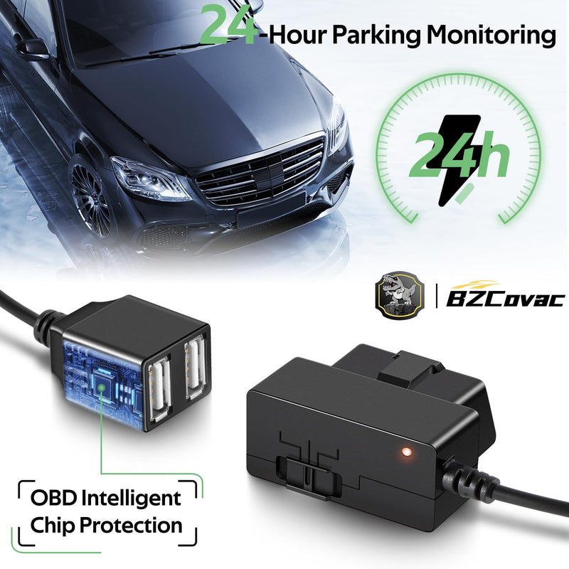 [AUSTRALIA] - Constant Power Cable for Garmin Dash Cam, OBD-II Port Adapter with Dual USB for Car Charging, Supports Multiple Parking Modes 