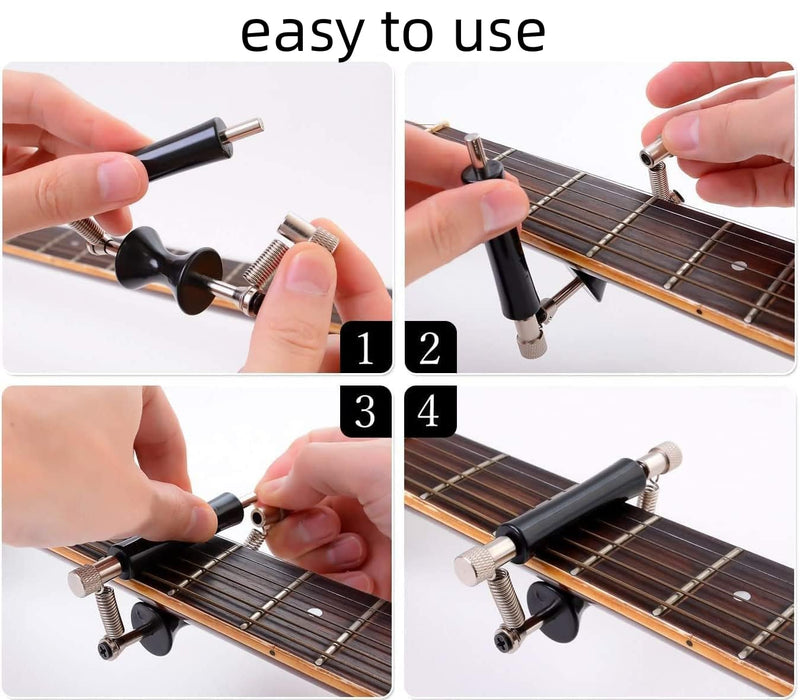 Guitar Capo Guitar Rolling Capo Sliding Capo Adjustable Capo Rubber and Stainless Steel Capo for Tuning Tone of String Instruments Like Folk Classic Acoustic Electric Guitar Ukulele Mandolin Banjo