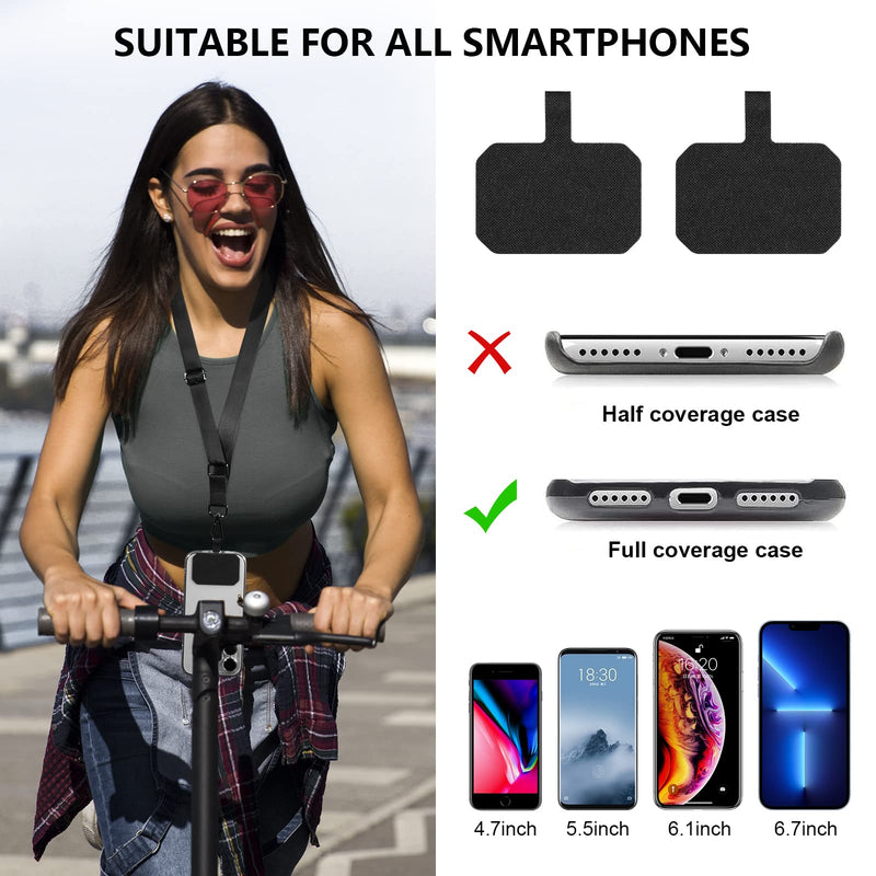 Cell Phone Lanyard,Crossbody Lanyards，Shoulder Neck Strap 1-pure Black