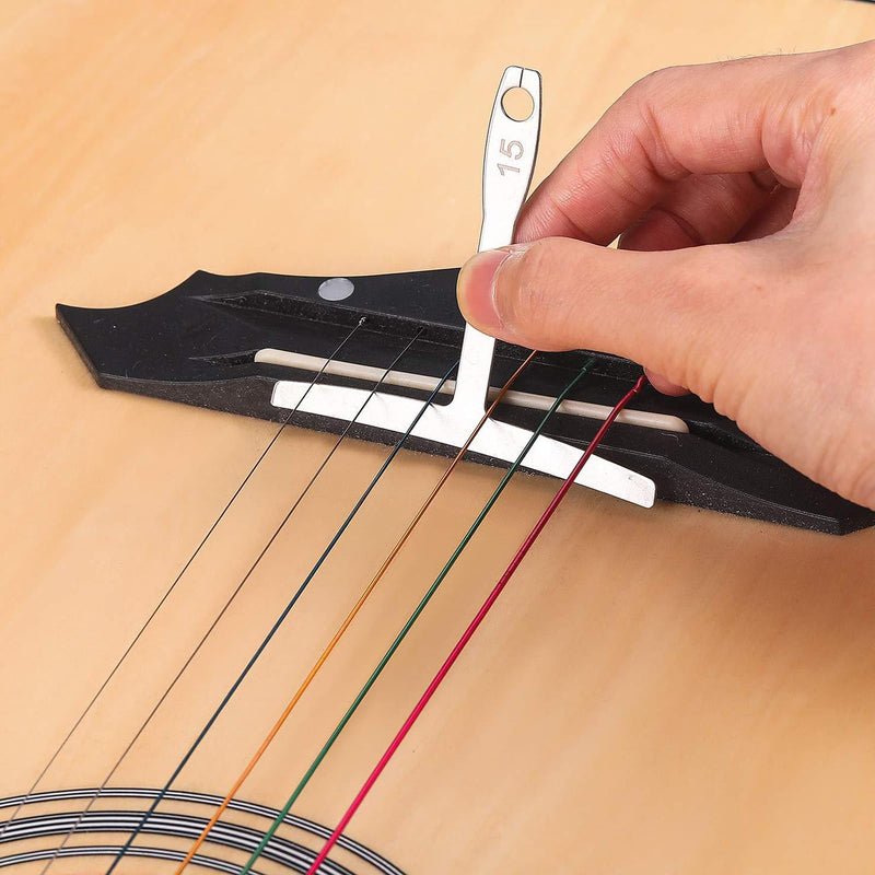 Guitar Luthier Tool Set,Including Fret Crowning File,Guitar Radius Gauge,String Action Ruler Gauge,Blades Feeler Gauge,Needle File,Fingerboard Guards for Guitar and Bass Setup