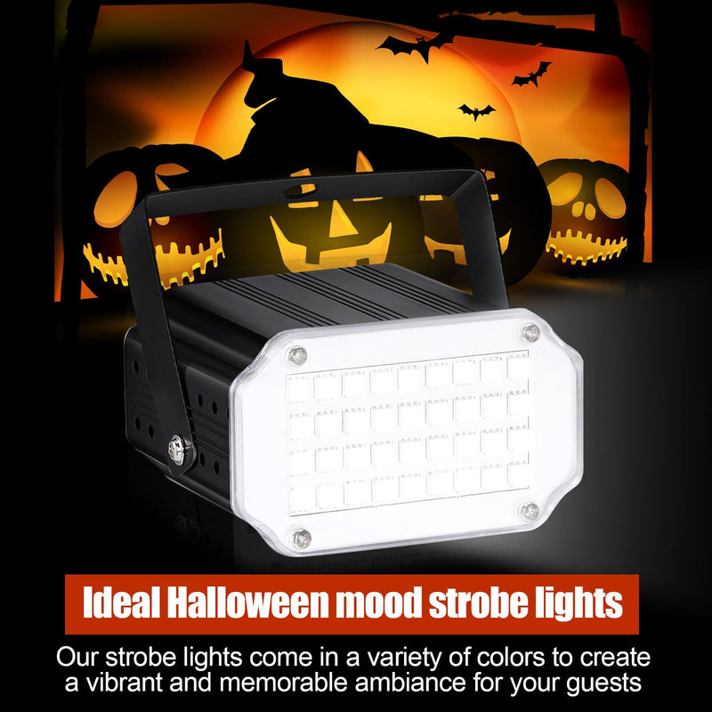4 Pcs Halloween Strobe Light for Parties LED Strobe Light Sound Activated and Flash Speed Control with 36 RGB LED Flashing Lights DJ Lighting for Party Show Club Disco Karaoke(Black)