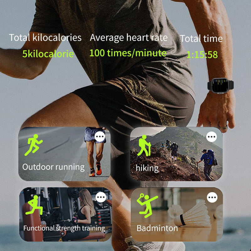 Zopsc Smart Watch with Earbuds, 2.01 Inch HD Touch Screen 2 in 1 Smartwatch for iOS for Android, Sport Fitness Tracker Watch with Bluetooth Earbuds for Men Women (Silver) Silver