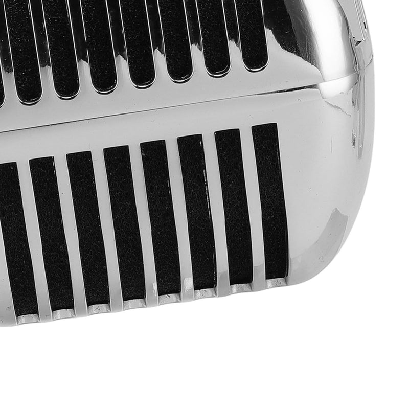Retro Vintage Microphone, Zinc Alloy Self Tensioning Rotating Rack Dynamic Vocal Microphone with Sound, for KTV, Stage Performances (Silver)