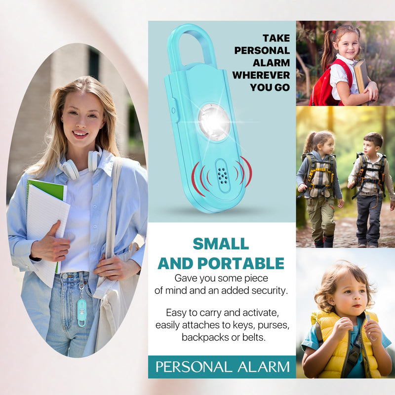 Personal Safety Alarm for Women Girls, 130dB Loud Siren with SOS Light, Flashlight, 1000ft Audible, Double Speakers Help Kids, Elderly Emergency Call, Alert Panic Button Self Defense Devices Blue