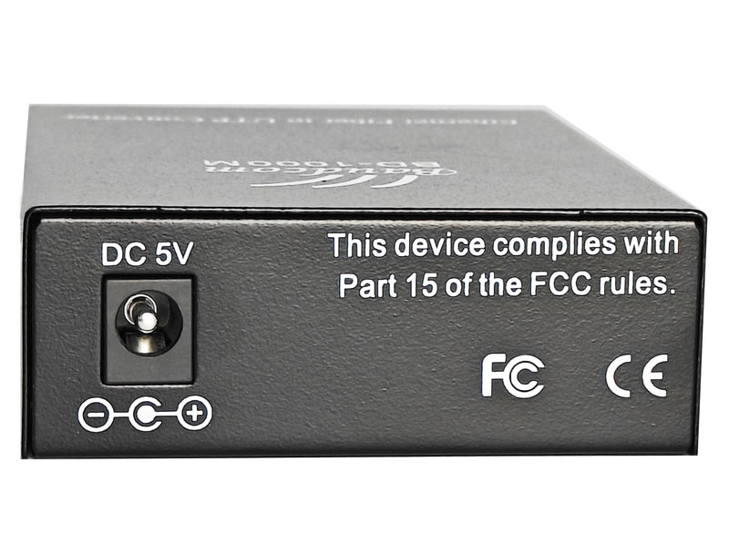 Gigabit Ethernet Fiber Media Converter 10/100/1000M, SC Single Transceiver, 20KM Single Mode, RJ45 to 1000Base-LX, BIDI 20KM