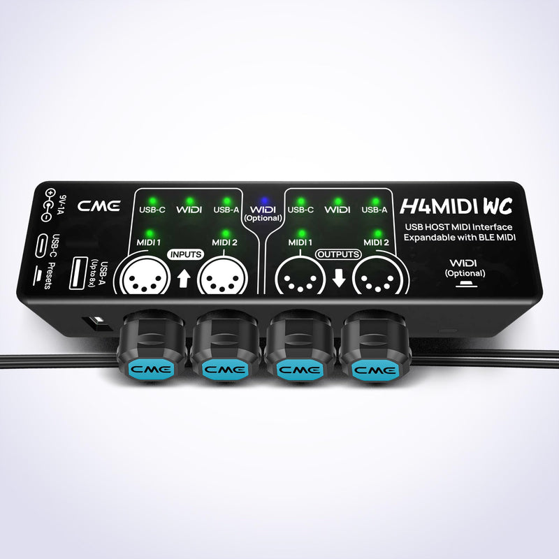 CME TRS MIDI Cable 4-Pack - Straight TRS Type A (3.5mm - 1/8”) to Angled 5-pin DIN, 2FT / 60CM - Perfect for Compact Spaces and patching 4-Pack Straight