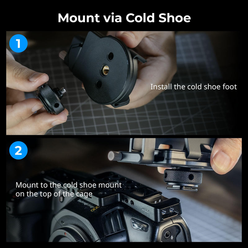 [AUSTRALIA] - SMALLRIG Universal SSD Holder for MagSafe, SSD Mount Bracket for Samsung T5 T7 SSD, for SanDisk SSD,for iPhone 17/16/15/14, for Camera Cage, with Cold Shoe & Cable Clamp, 40-60mm Wide Clamping - 5196 Clamp+Cable Clamp 