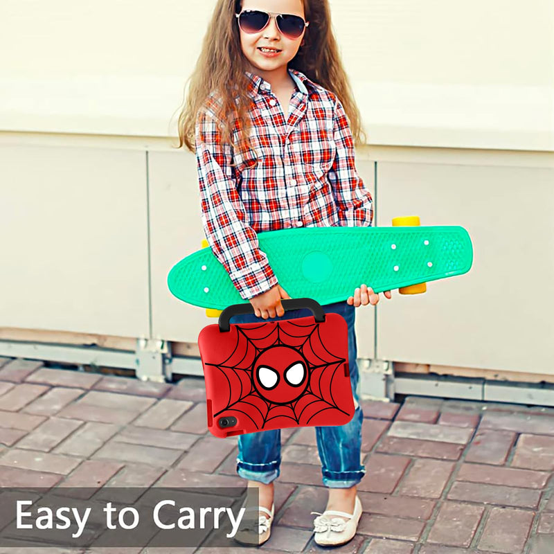 Kids Case for iPad (A16) 11th /10th Gen 10.9''with Adjustable Stand Handle | Light Weight EVA Shockproof Case with Adjustable Handle, Kids Friendly Cover with Kickstand for iPad 11th /10th Red-black