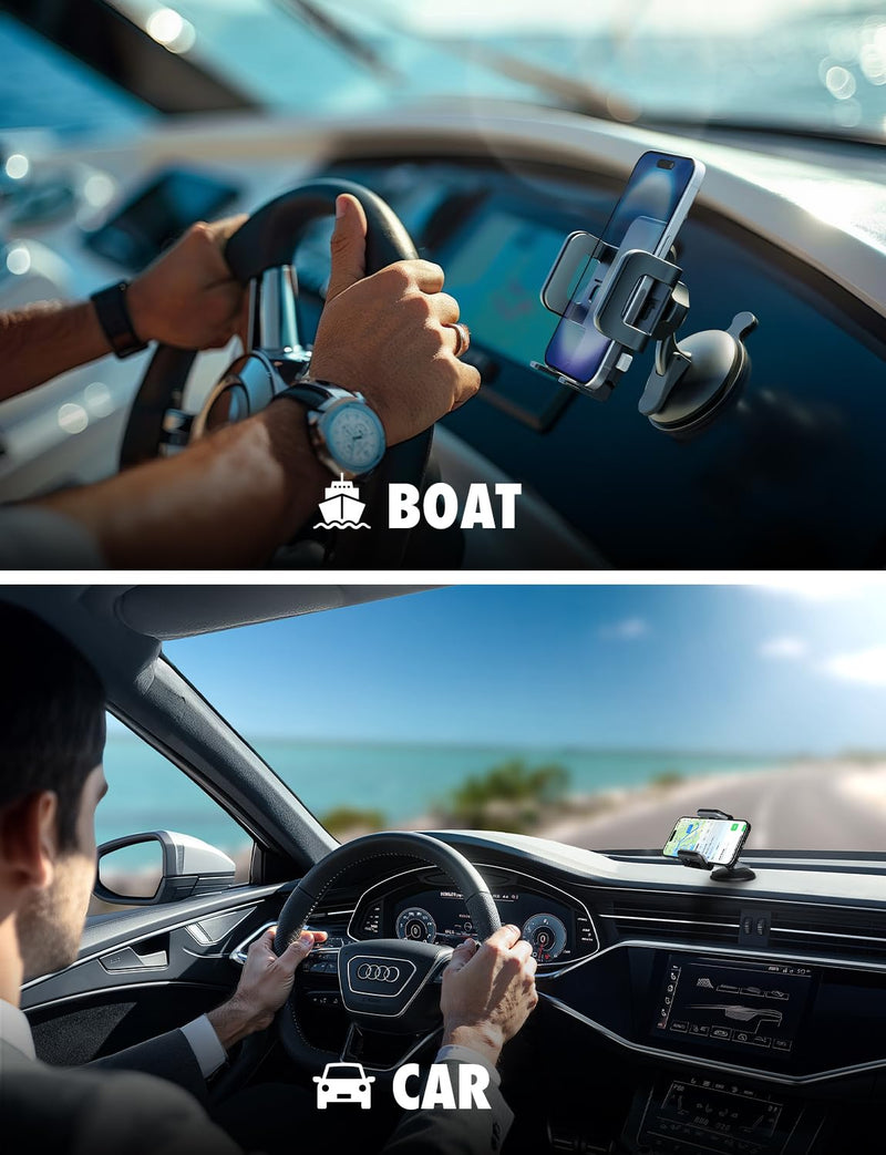 Griplox Waterproof Phone Mount, Boats Phone Holder for Kayak | Waterproof boat phone mount, Temporbond suction, fits devices up to 6.75x3.5", portable floating/marine case, secure