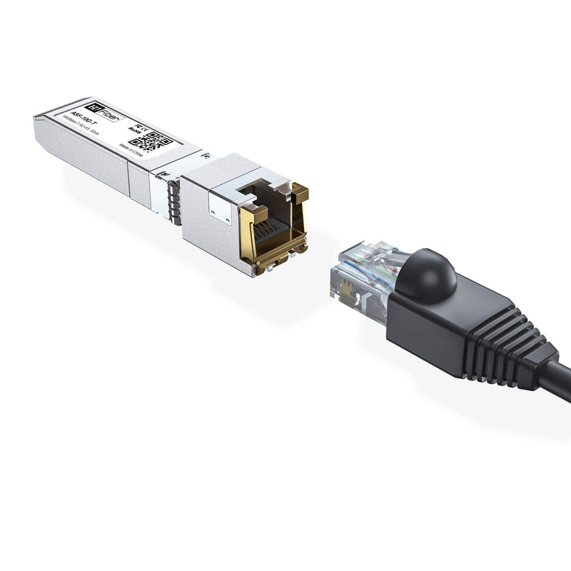 H!Fiber 10Gb SFP+ RJ45 Transceiver, 10Gbase-T SFP+ Ethernet Module Support 10G/5G/2.5G/1.25G, Compatible with Cisco SFP-10G-T-S, Ubiquiti, UniFi, D-Link, Meraki, MikroTik,Supermicro and More, 30m 1.25/2.5/5/10GBase-T: 30m x1