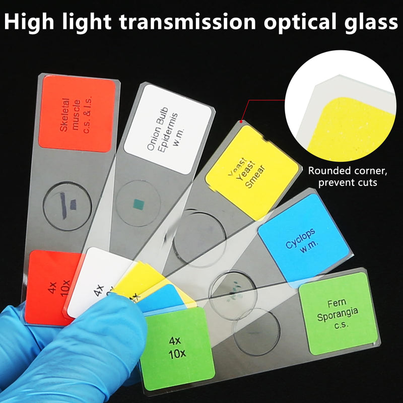 [AUSTRALIA] - Microscope Slides with Specimens for Kids, 60 Lab-Grade Prepared Microscope Slides, Animal/Plant/Microbe/Tissue Samples, STEM Biology Kit for Homeschool, Classroom Labs & Science Education Ages 8+ 