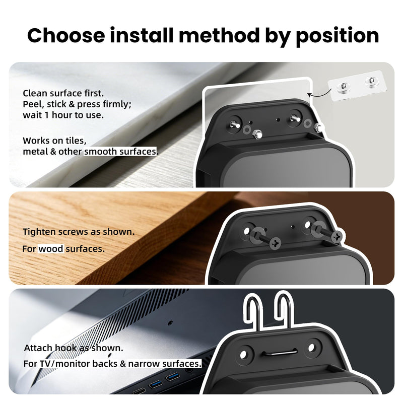 Silicone TV Mount Compatible with All Apple TV Generations (Including 4K Models) –No-Drill Wall Mount Behind TVs Bracket, TV Holder，Anti-Scratch