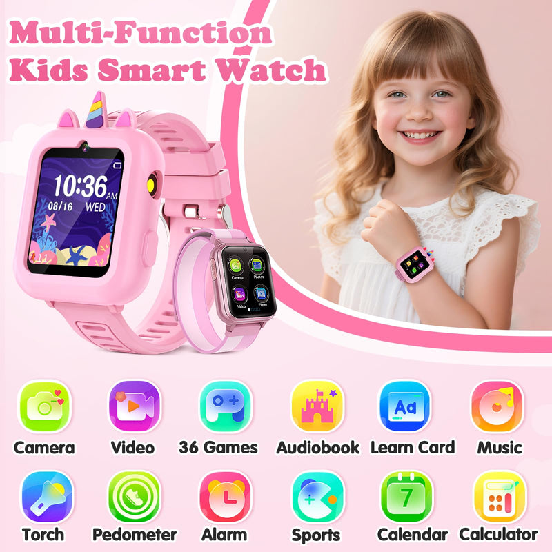 Sedzofan Kids Smart Watch with Case & Kids Waterproof Smart Watch Gift for Girls Age 5-12