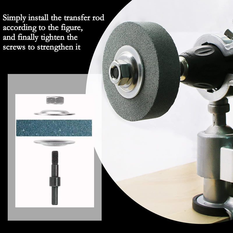 XZEIT Grinding Wheel Adapter and Grinding Stone for Drill, Metal Grinding Head, Convert Electric Drill to Grinder, 75mm OD 10mm Inner Diameter Green