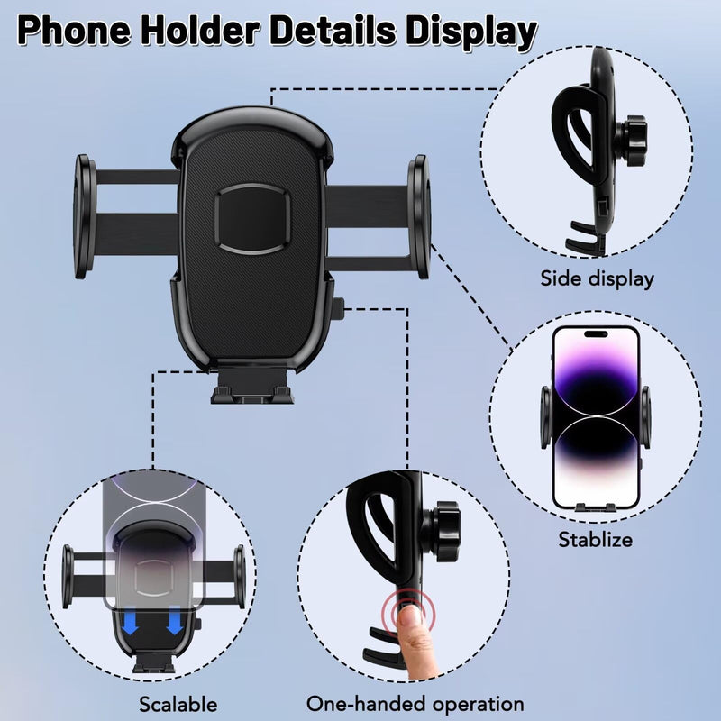 Car Phone Holder Fits for Toyota 4runner 2010-2024 Accessories with Buckle Compatible with Emergency Flashers Button, Snug Fit, Easy to Install Fit for iPhone Android and All Smartphones