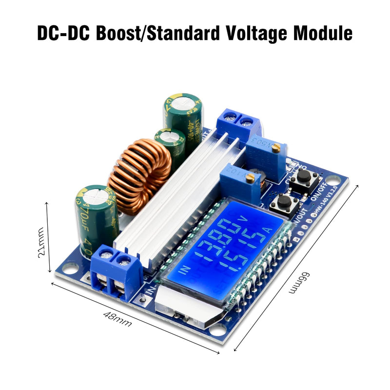 DC-DC Voltage Regulator Binghe 2 Pieces Step Down Converter Buck Boost Converter Buck Converter with LCD Digital Display 5.5-30V to DC 0.5-30V Voltage Regulator Compatible with Arduino