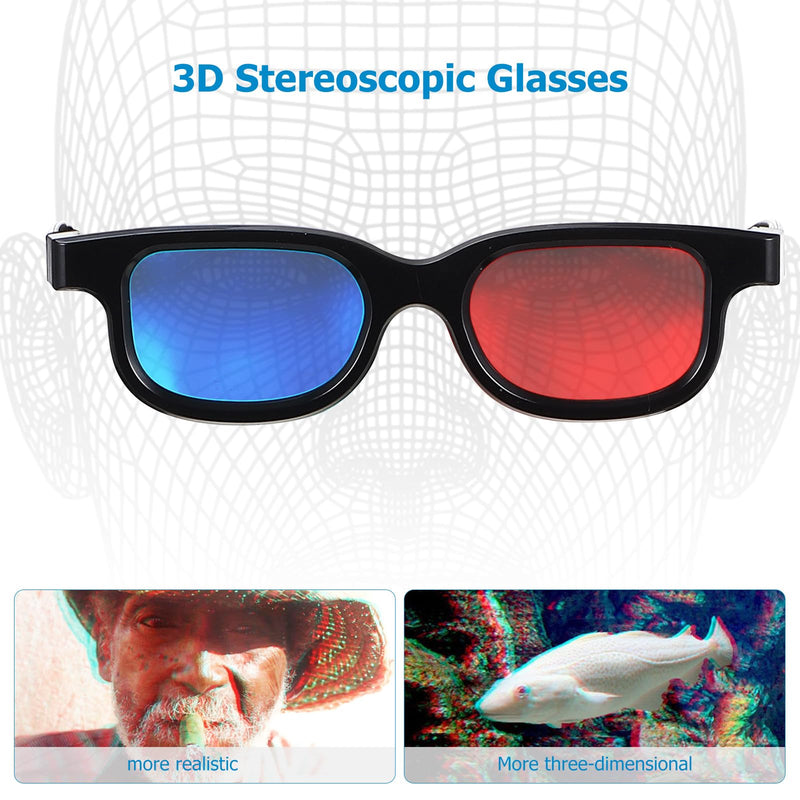 10Pcs 3D Glasses Red Blue Lenses Universal Movie Dimensional Video Frame Compatible with Tvs Computer Monitors Projectors Home Theater Movie Viewing