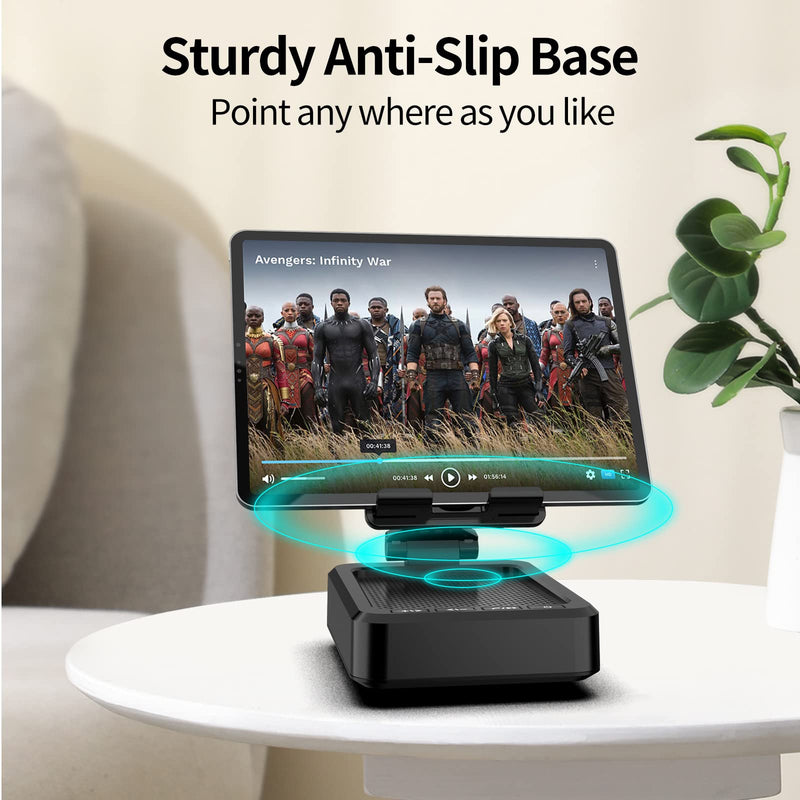 [AUSTRALIA] - JTEMAN Tablet Stand Adjustable with Bluetooth Speakers,Kitchen Gadgets,Gifts for Women Men,Wireless Bluetooth Speaker Tablet Holder,Desk Mic Charging Sation Compatible with Phones and Tablet Silver Black 