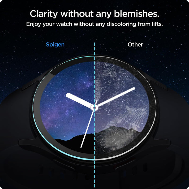 Spigen Tempered Glass Screen Protector [GlasTR EZ FIT] and Rugged Band Designed for Samsung Galaxy Watch 7 44mm