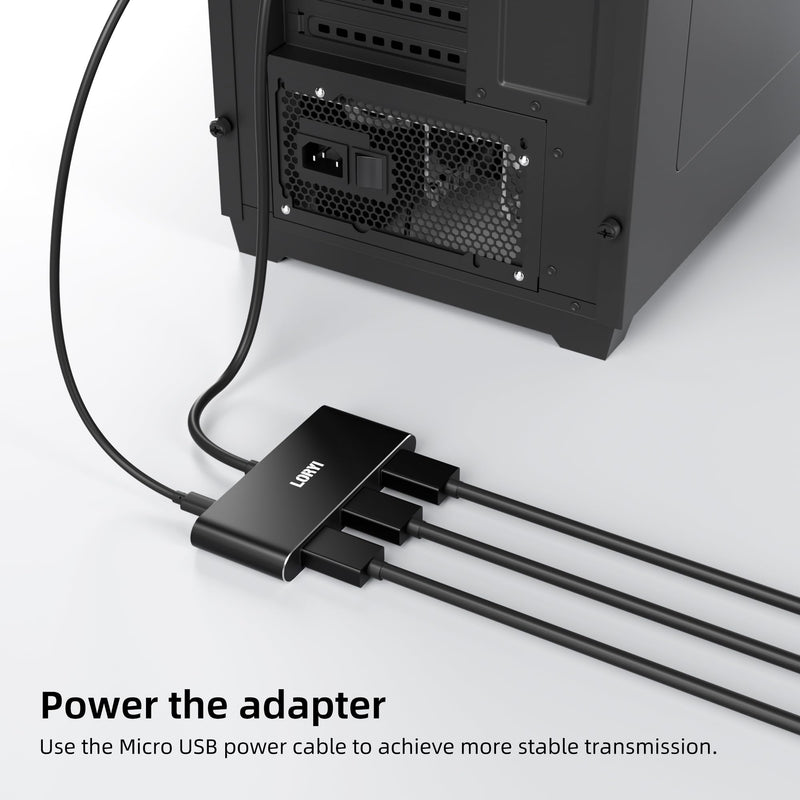 3-Port Displayport Splitter,DP1.4 to 3×DP Multi-Monitor Splitter,Single 8K, Dual 4K 120Hz,MST Displayport hub 1 in 3 Out,Windows Only