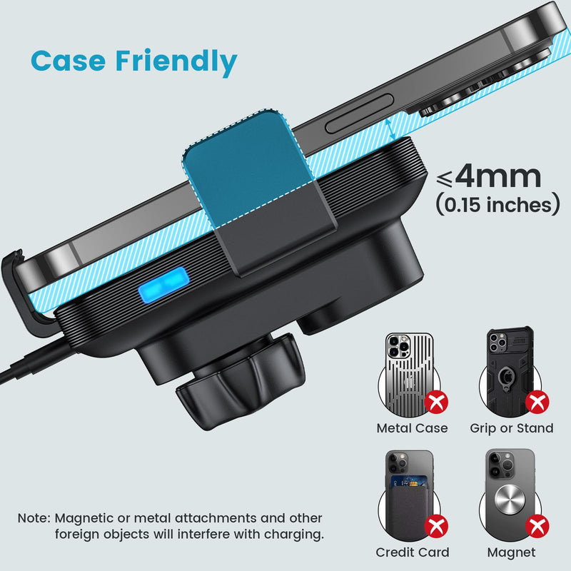 APPS2Car Wireless Car Charger Mount CD Slot Auto Clamping 15W Fast Charging | Sturdy Car Phone Holder Mount Charger for iPhone 17 16 15 14 13 12 Pro Max Plus, Samsung S25 S24 S23, Google, LG etc.