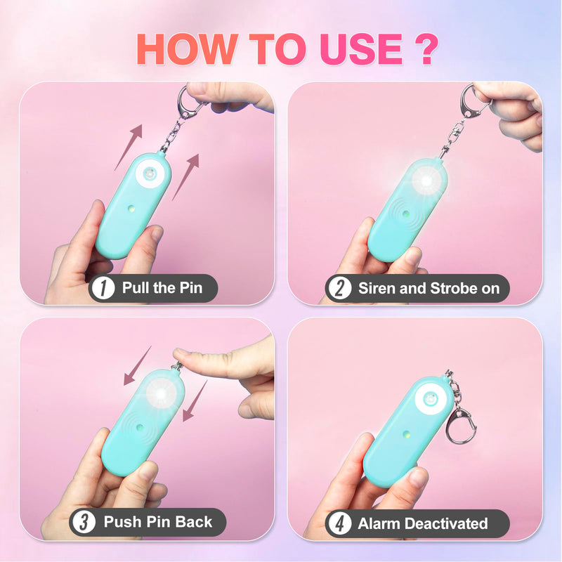 Personal Safety Alarm for Women - 130dB Self Defense Keychains Siren Whistle, Replaceable Battery with SOS LED Strobe Light - Emergency Security Safe Protection Devices for Kids Elderly Blue Light 1