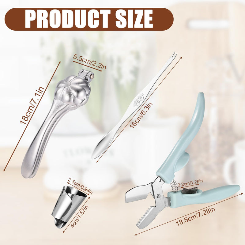 [AUSTRALIA] - Chestnut Cutter Tool Set, Chestnut Peeler with Walnut Cracker Opener Clip Nut Pick Tool Stainless Steel Finger Guards for Safe & Easy Pecans Almonds Processing Set two 