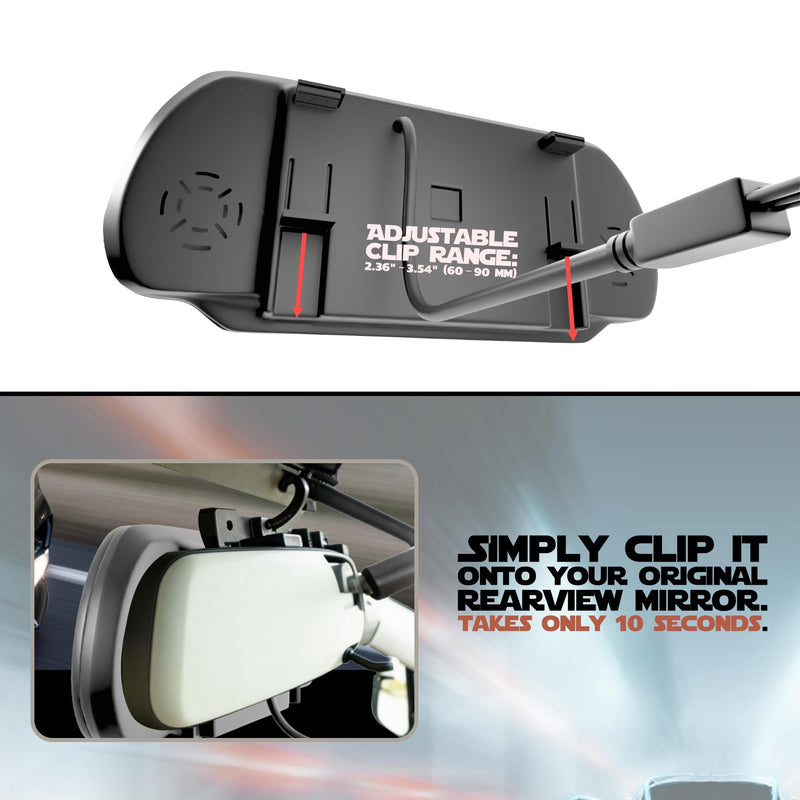 7 Inch TFT LCD Car Rearview Mirror Monitor, Widescreen Dash Cam Rear View Backup Camera Mirror with Touch Button, 2 Video Input, Vehicle Parking in-Mirror Monitor for Cars Trucks