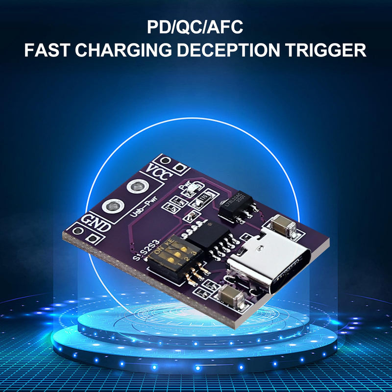 6 Pieces QC/PD/AFC Power Supply Trigger Module: Fast Charge Trigger USB-C 5V 9V 12V 15V 20V DC Spoof Scam Fast Charge Trigger Polling Detector USB-PD Notebook Power Supply Change Board Module 6