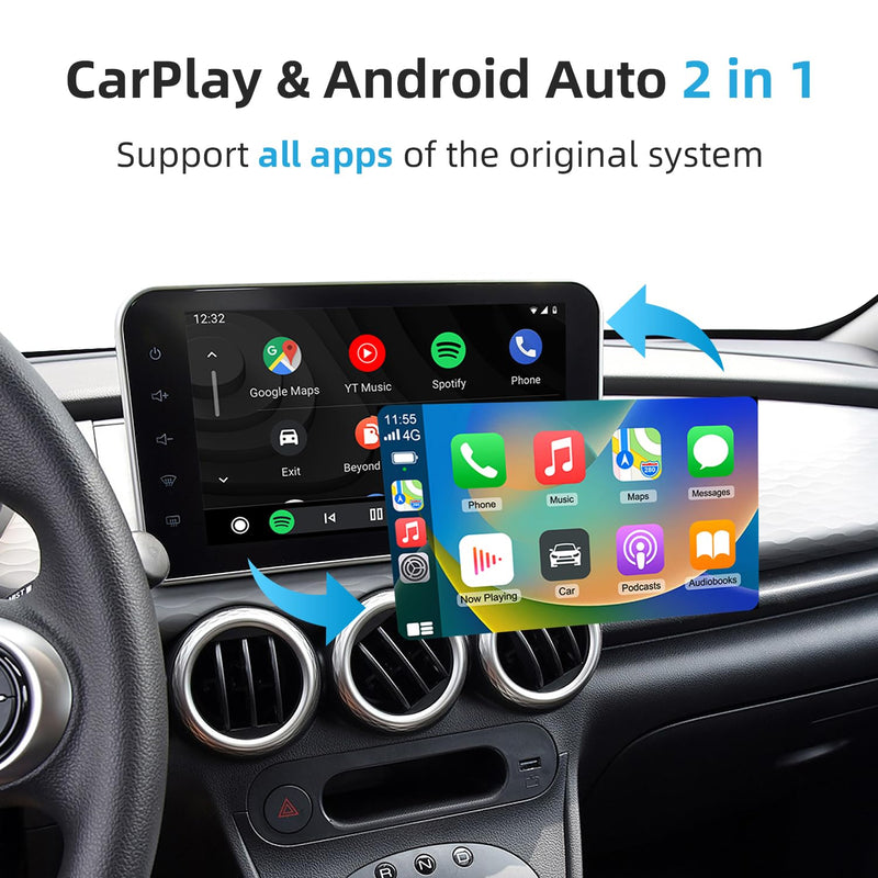 C5 Wireless CarPlay & Android Auto Adapter Car Play Mini Dongle | Plug & Play, OTA, 2in1, Converts 2016+ Car OEM Wired CarPlay/Android Auto Connection to Wireless, for iPhone & Android Phone