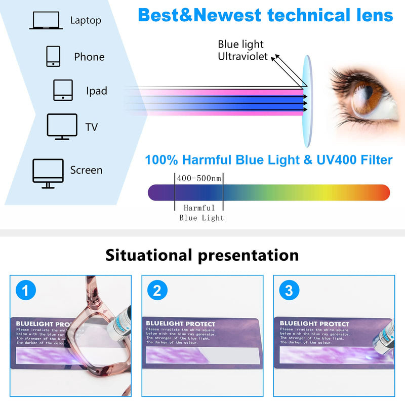 REAVEE Oprah Style Reading Glasses for Women, Blue Light Blocking Cute Oversized Square Computer Readers Spring Hinge Black/Pink Leopard/Blackpink 1.5 x